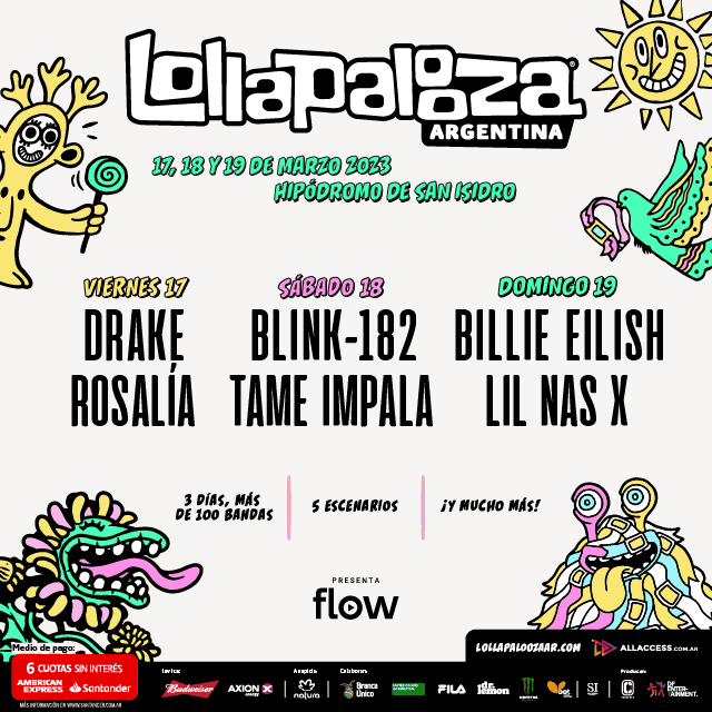 Lollapalooza Argentina Blink182 toca el sábado y ya se puede comprar