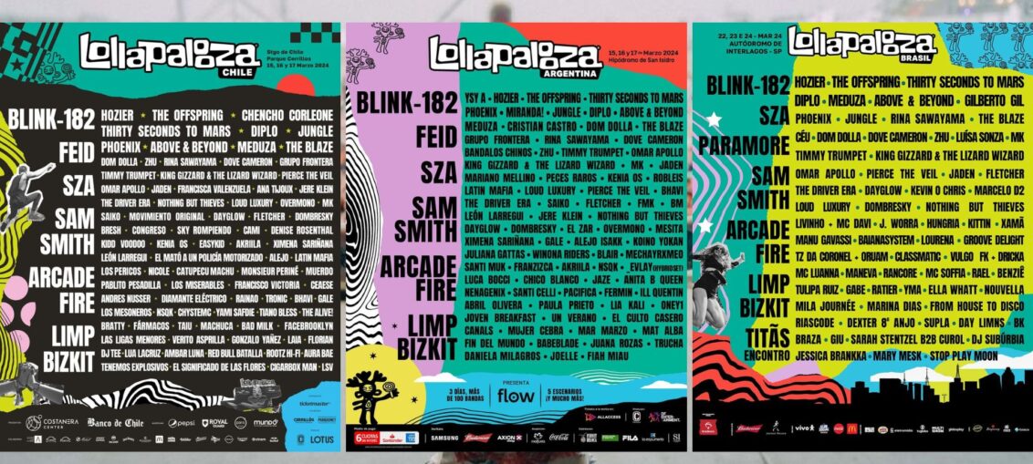 BLINK 182, ARCADE FIRE y LIMP BIZKIT encabezan el Lollapalooza 2025 en