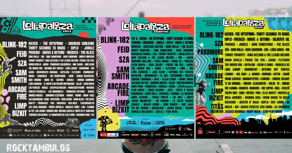 BLINK 182, ARCADE FIRE y LIMP BIZKIT encabezan el Lollapalooza 2024 en
