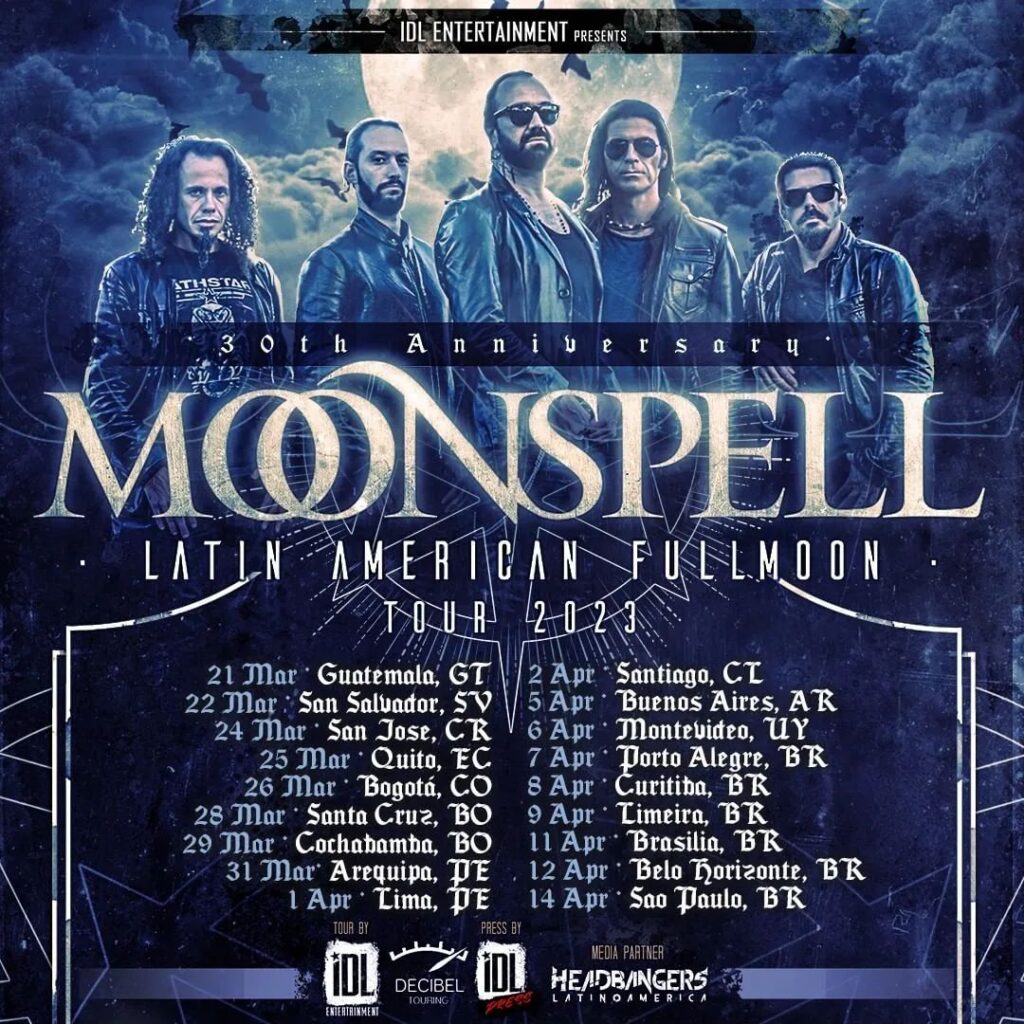 MOONSPELL anuncia gira latinoamericana en marzo y abril de 2023