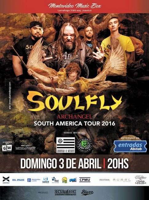 SOULFLY visitará Uruguay por primera vez este domingo 3 de Abril