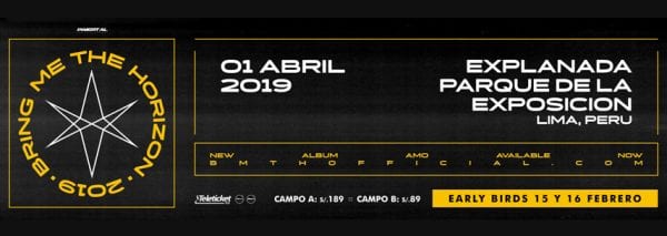 BRING ME THE HORIZON tocará por primera vez en Perú el 1 de Abril