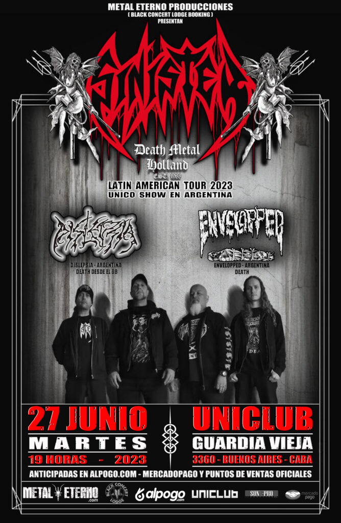 La agrupación oriunda de Paises Bajos regresa al pais para dar un show a puro Death Metal en Uniclub.
